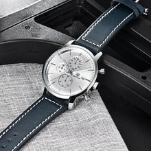 将图片加载到图库查看器,Business Watch Men Fashion Waterproof Military Chronograph Sport Quartz Wristwatch Leather Bracelet