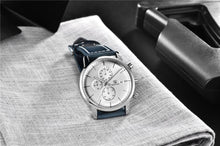 将图片加载到图库查看器,Business Watch Men Fashion Waterproof Military Chronograph Sport Quartz Wristwatch Leather Bracelet