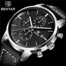 将图片加载到图库查看器,Business Watch Men Fashion Waterproof Military Chronograph Sport Quartz Wristwatch Leather Bracelet