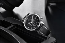 将图片加载到图库查看器,Business Watch Men Fashion Waterproof Military Chronograph Sport Quartz Wristwatch Leather Bracelet