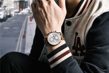 将图片加载到图库查看器,Business Watch Men Fashion Waterproof Military Chronograph Sport Quartz Wristwatch Leather Bracelet