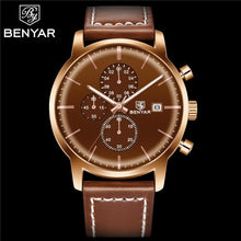 将图片加载到图库查看器,Business Watch Men Fashion Waterproof Military Chronograph Sport Quartz Wristwatch Leather Bracelet
