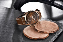 将图片加载到图库查看器,Business Watch Men Fashion Waterproof Military Chronograph Sport Quartz Wristwatch Leather Bracelet