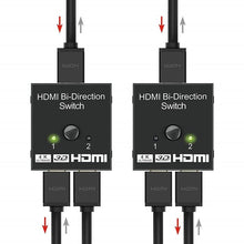 将图片加载到图库查看器,4K HDMI Switch Splitter 2 Ports Bi-Directional HDMI Switch 2 Port Display Selector Switcher Splitter Supports Ultra HD 4K 1080P 3D HDR For HDTV Gaming
