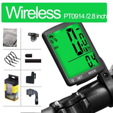 Load image into Gallery viewer, Wireless Bike Computer Rainproof Speedometer Odometer Stopwatch Wireless Waterproof Bicycle Cycle Speedometer And Odometer With Automatic Wake-up Backlight Motion Sensor LCD Display