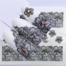 Load image into Gallery viewer, Designer Water Transfer Tips Nail Art Pink Rose Flower Sticker Decals Women Beauty Wedding Nails Love Nail Art Decoration Pop Art Nail Stickers Sexy Girl Designs Comics Water Transfer Decals Manicure DIY Lips Nail Art Decorations Slider Nail Art Stickers