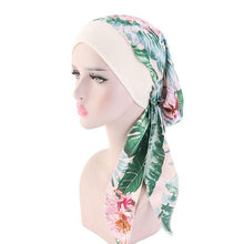 Load image into Gallery viewer, Fashion Printed Flowers Soft Beanie Turban Hat Inner Hijabs Cap Muslim Head Scarf Turban Bonnet Ladies Wrap Under Hijab Caps For Women