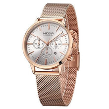 Load image into Gallery viewer, Multifunctional Black Luxury Women Watch Fashion Quartz Business Style Stainless Steel Strap Wrist Watch