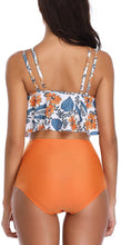 将图片加载到图库查看器,Women High Waist Bikini Plus Size Swimwear Summer Swimsuit Beach Bathing Suit Ruffle Bikini Floral Printed Ruffle High Waist Bikini Set Women's Tummy Control Bathing Suit Swimsuit Flounce Peplum
