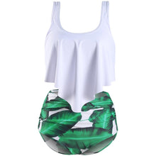 将图片加载到图库查看器,Women High Waist Bikini Plus Size Swimwear Summer Swimsuit Beach Bathing Suit Ruffle Bikini Floral Printed Ruffle High Waist Bikini Set Women's Tummy Control Bathing Suit Swimsuit Flounce Peplum