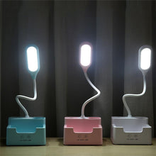 将图片加载到图库查看器,Rechargeable Led Table Lamp With Fan Touch Dimmable Desk Lamp Eye protection Reading Light For Kid With Phone Hoder Pen Holder Decorative Table Lamp Cute Study Lamps for Bedroom Décor