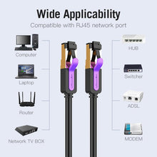 Load image into Gallery viewer, Black Gold Ethernet Cable Cat7 RJ45 Lan Cable SSTP Network Internet Fast LAN Wire Network Gold Plated Patch Cord Cable For PC Router Laptop Cable Ethernet
