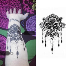 将图片加载到图库查看器,Luxury Colorful And Black Womens Tattoo Temporary Flower Waterproof Elegant Modern Tattoo For Shoulder