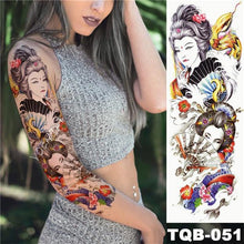 Load image into Gallery viewer, Large Tattoo Sleeve Arm Waterproof Temporary Sticker Tiger Fox For Arm Luxury Colorful Design