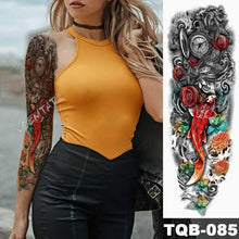 Load image into Gallery viewer, Large Tattoo Sleeve Arm Waterproof Temporary Sticker Tiger Fox For Arm Luxury Colorful Design