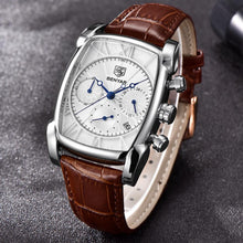 Load image into Gallery viewer, Classic Rectangle Waterproof Case Vintage Design Luxury Watches Leather Strap Business Casual Analog Wrist Watch For Men