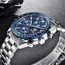 Load image into Gallery viewer, Men Top Luxury Full Steel Business Quartz Watch Men's Casual Waterproof Analog Chronograph Sports Stainless Steel Strap Watches