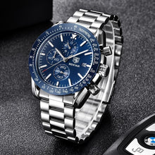 Load image into Gallery viewer, Men Top Luxury Full Steel Business Quartz Watch Men's Casual Waterproof Analog Chronograph Sports Stainless Steel Strap Watches