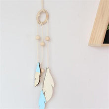 Load image into Gallery viewer, Dream Catchers with Golden Shining Lace & Bells Nordic Hollow Wooden Feather Hanging Ornaments For Baby Kids Room Wall Hanging Decorative Feathers Wedding Decorations Nursery Decor