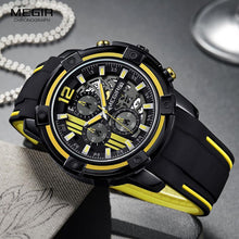 Load image into Gallery viewer, Modern Men's Black Quartz Watches Sports Silicone Strap Luminous Hands Wristwatch Luxury Waterproof Analog Watch