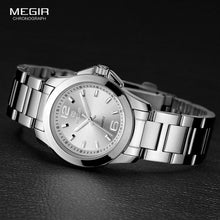Load image into Gallery viewer, New Silver Round Women Watch Waterproof Quartz Wristwatch Modern Shine Style For Women's