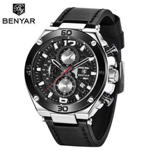 Load image into Gallery viewer, Multifunction Luxury 2021 Men's Watch Quartz Genuine Leather Strap Sport Chronograph Waterproof Men Wrist Watch