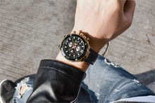 Load image into Gallery viewer, Multifunction Luxury 2021 Men's Watch Quartz Genuine Leather Strap Sport Chronograph Waterproof Men Wrist Watch