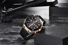 Load image into Gallery viewer, Multifunction Luxury 2021 Men's Watch Quartz Genuine Leather Strap Sport Chronograph Waterproof Men Wrist Watch