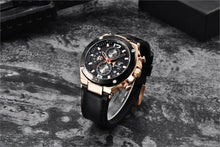 Load image into Gallery viewer, Multifunction Luxury 2021 Men's Watch Quartz Genuine Leather Strap Sport Chronograph Waterproof Men Wrist Watch