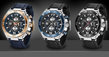 Load image into Gallery viewer, Multifunction Luxury 2021 Men's Watch Quartz Genuine Leather Strap Sport Chronograph Waterproof Men Wrist Watch