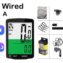 Load image into Gallery viewer, Waterproof Bicycle Computer Wireless And Wired Bike Cycling Odometer Stopwatch Speedometer Bicycle Speedometer With LCD Display 20 Functions And Automatic Wake-up