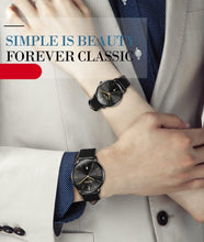将图片加载到图库查看器,Couple Watches Popular Casual Quartz Women Men Watch Clock Boys Girls Ultra Thin Leather Wristwatch Minimalist Analog Quartz Ultra Thin Watches Leather Strap Fashion Casual Date Watch Waterproof Wrist Watch