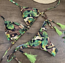 Load image into Gallery viewer, Women Push-up Bikini Swimwear Adjustable Swimsuit Bathing Suit Beachwear Women's Tie Bikini Lace Up Bottom String Swimsuit Bandage Swim Beach Wear Summer Comfortable Bikini Set