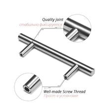 Load image into Gallery viewer, 20 PCS Set Brushed Gold Kitchen Handle Stainless Steel T Bar Door Pull 76mm 96mm Cabinet Knobs and Handles Black Furniture Handle Stainless Steel Kitchen Cupboard Handles Cabinet Handles