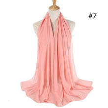 Load image into Gallery viewer, Long Lightweight Soft Solid Color Chiffon Scarfs Muslim Headscarf Hijab Scarf Shawls Wraps Hijab For Women 70*180cm