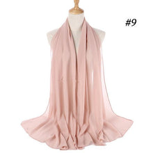 Load image into Gallery viewer, Long Lightweight Soft Solid Color Chiffon Scarfs Muslim Headscarf Hijab Scarf Shawls Wraps Hijab For Women 70*180cm