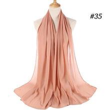 Load image into Gallery viewer, Long Lightweight Soft Solid Color Chiffon Scarfs Muslim Headscarf Hijab Scarf Shawls Wraps Hijab For Women 70*180cm