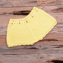 Load image into Gallery viewer, Women Bikinis Knitted Cotton Swimsuit Women Swimwear Women Bra And Bottom Black Knitted Bikini Top Summer Beach Breast Wrap Handmade Crop Top And Bottom Summer Bathing Suit Fashion Beachwear