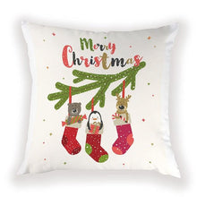 将图片加载到图库查看器,New Year Christmas Decorations Pillows Cover Christmas Décor for Home Christmas Tree Snowflake Snowman Reindeer Home Decor Throw Pillow Case Cushion Cover Santa Merry Christmas Gift Xmas 45x45cm