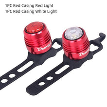 Load image into Gallery viewer, Bicycle Rear Light Bike Warning Lamp USB Charge Red White Light Color Safety Headlight Bike Tail Light Rechargeable Ultra Bright Bike Rear Light USB Rechargeable Bike LED Light