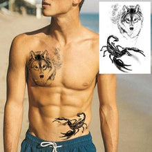 Load image into Gallery viewer, Big Black Tiger Tattoos Waterproof Leopard Tatoos Large Monster Body Arm Legs Tattoo Cool Tiger Face Temporary Tattoos For Women Men