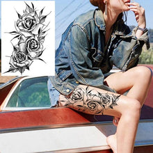 将图片加载到图库查看器,Realistic Tattoos Temporary Womens Flower Sticker Tattoos Waterproof Women Body Art Fake Legs Tattoo Stickers