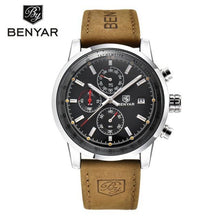 Load image into Gallery viewer, Multifunction Brown Luxury New Men's Watches Quartz Sport Chronograph Elegant Leather Bracelet Men Wrist Watch