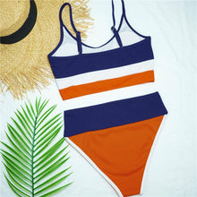 将图片加载到图库查看器,Female Swimsuit High Waist Bikini Women High Waist Bikini Set Two Piece Swimsuits Bikini Top With Bottoms Bathing Suits For Teens Girls Women Swimwear Two-pieces Bikini Set Sport Bathing Suit Swim Lady