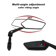 Load image into Gallery viewer, New Scratch Resistant Glass Lens Rear View Mirror Bike Cycling Clear Wide Range Back Sight Rearview Reflector Adjustable Handlebar Rotatable Bicycle Rear View Glass Mirror Wide Angle Acrylic Safety Mirror New Scratch Resistant Glass Lens