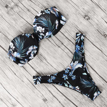 将图片加载到图库查看器,Animal Print Leopard Bikini Push Up Swimsuit Women Bikini Set Bathing Suit Bandeau Beach Wear Swimwear Women Casual Leopard Printed Triangle High Waist Two Piece Bikini Sets