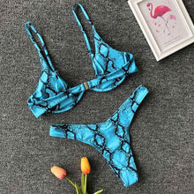 Load image into Gallery viewer, Underwired Bikini Female Swimsuit Women Swimwear Two-Piece V Shape Wire Bikini Set Bather Bathing Suit Women Micro Bikini Set Shiny Metallic 2 Piece Swimsuit Push Up Underwire Swimwear Bathing Suit
