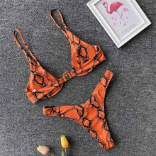 Load image into Gallery viewer, Underwired Bikini Female Swimsuit Women Swimwear Two-Piece V Shape Wire Bikini Set Bather Bathing Suit Women Micro Bikini Set Shiny Metallic 2 Piece Swimsuit Push Up Underwire Swimwear Bathing Suit