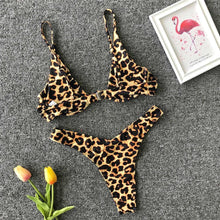 Load image into Gallery viewer, Underwired Bikini Female Swimsuit Women Swimwear Two-Piece V Shape Wire Bikini Set Bather Bathing Suit Women Micro Bikini Set Shiny Metallic 2 Piece Swimsuit Push Up Underwire Swimwear Bathing Suit