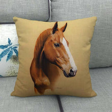 Load image into Gallery viewer, New Animal Pattern Pillow Cover Simple Wind Pillow Set Art Home Decorative Throw Pillow Cover Horse Cotton Linen Cushion for Couch Sofa Bedroom Livingroom Kitchen Car Restoring Ancient Ways Horse Head Decorative Cushion Covers 45x45CM